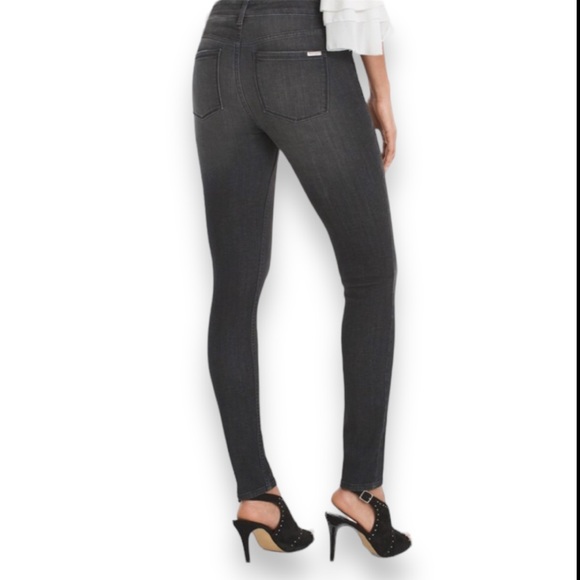 White House Black Market Faded Black Mid-Rise Skinny Jeans | EUC Size XS - Picture 3 of 13